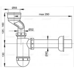 Сифон для писсуара Alcaplast A45A-BL-01